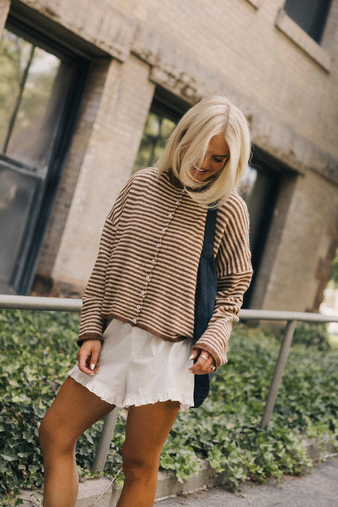 Coco Cutie Cardigan // Chocolate Stripe